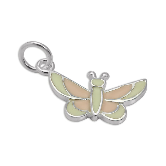 Sterling Silver & Enamel Butterfly Charm
