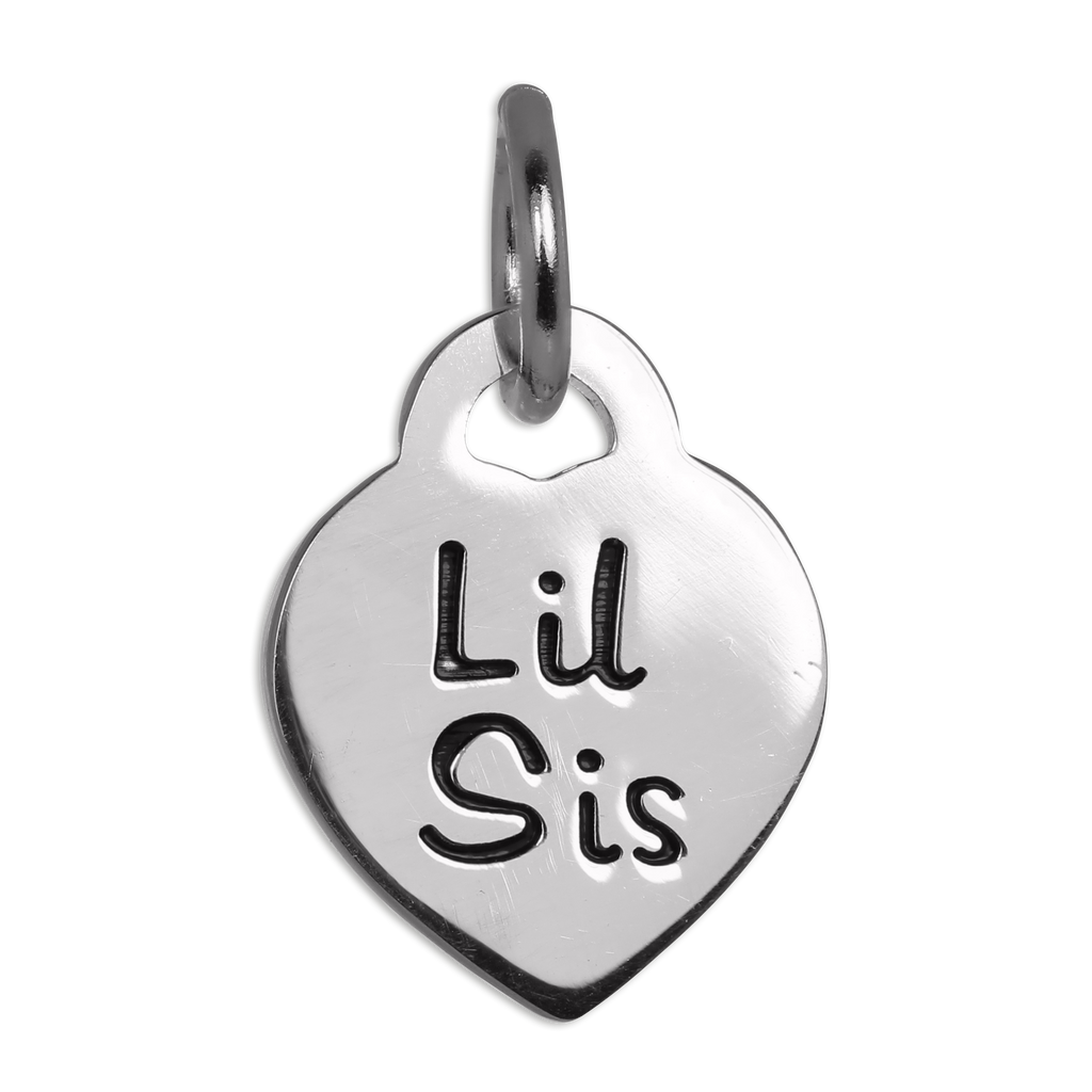Sterling Silver Little Sister Heart Charm