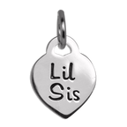 Sterling Silver Little Sister Heart Charm