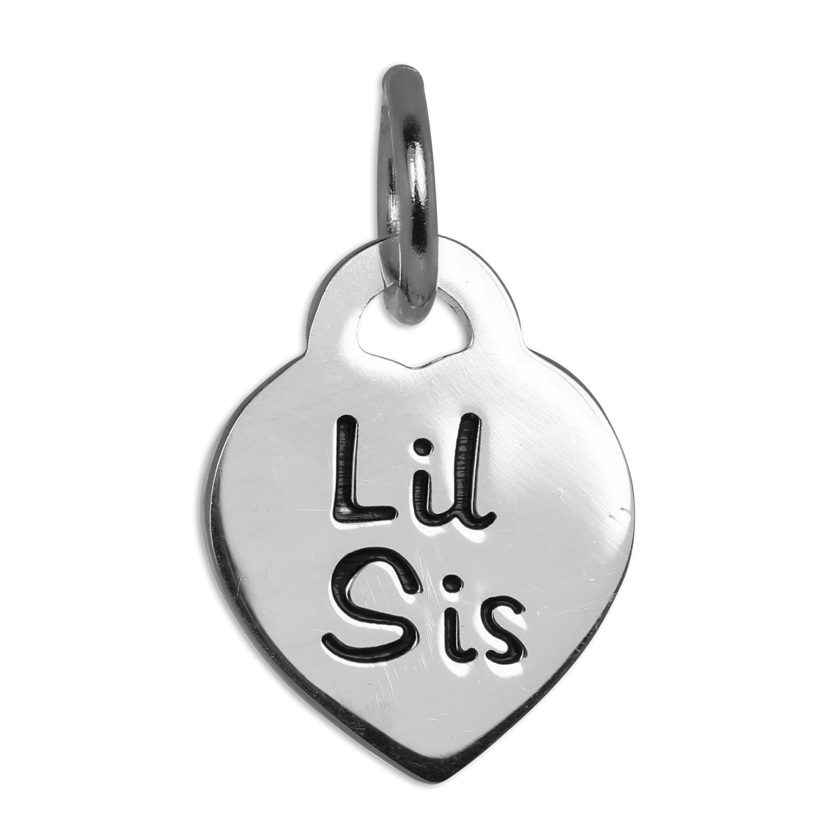 Sterling Silver Little Sister Heart Charm