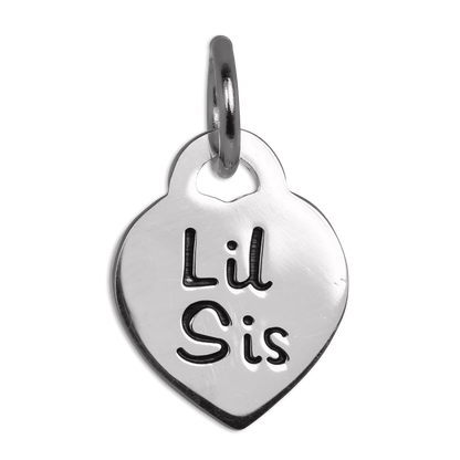 Sterling Silver Little Sister Heart Charm