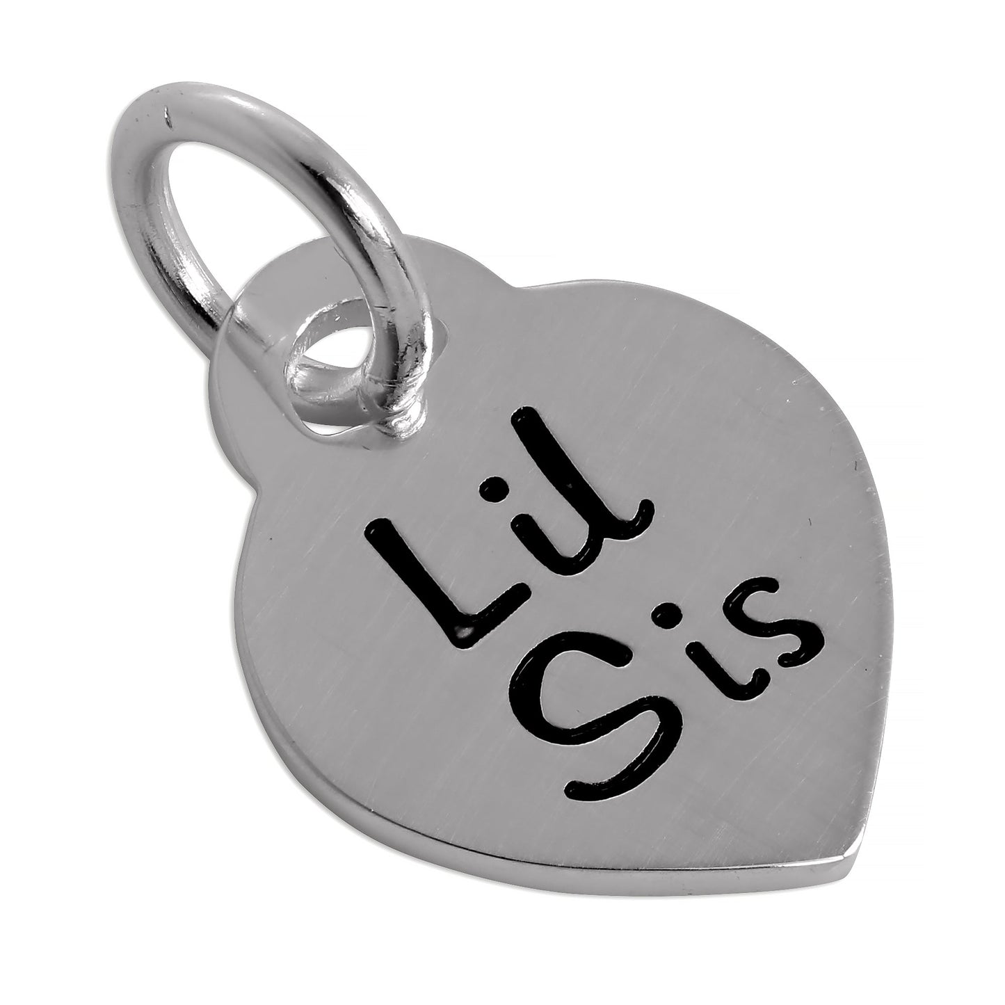 Sterling Silver Little Sister Heart Charm