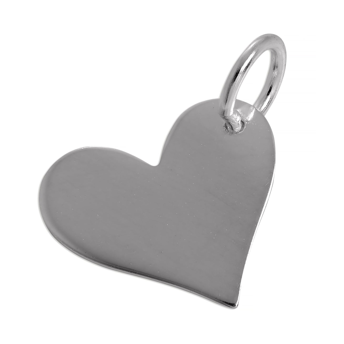 Sterling Silver Flat Engravable Heart Charm