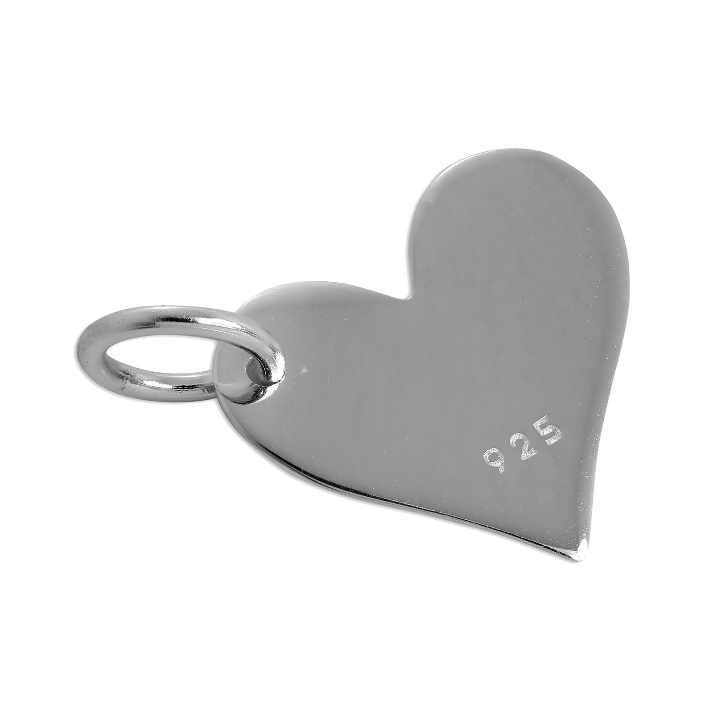 Sterling Silver Flat Engravable Heart Charm