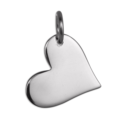 Sterling Silver Flat Engravable Heart Charm