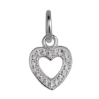 Sterling Silver & CZ Crystal Encrusted Open Heart Charm
