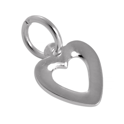 Sterling Silver Simple Open Heart Charm