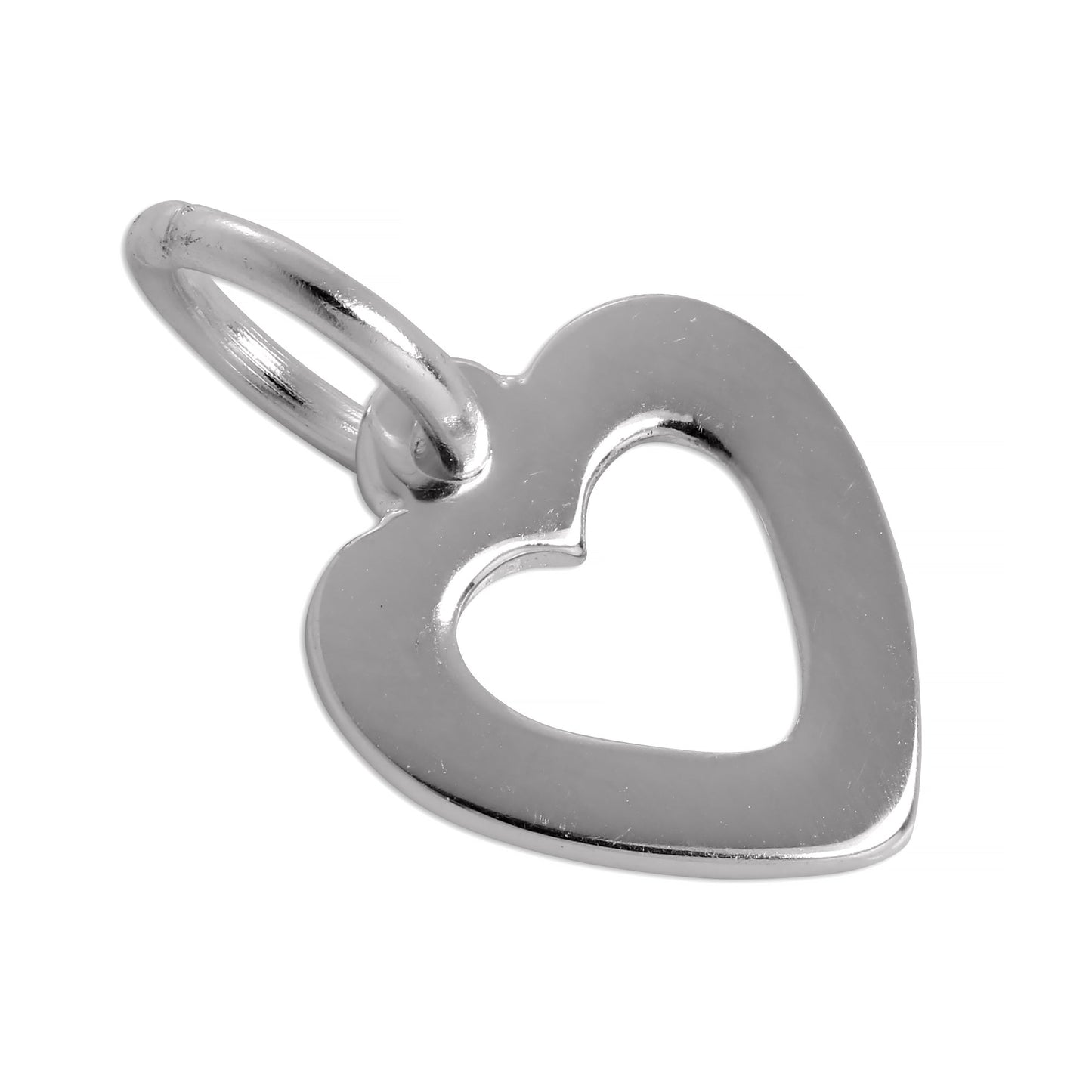 Sterling Silver Simple Open Heart Charm