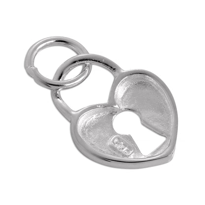Sterling Silver Heart Padlock Charm