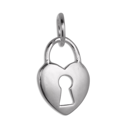 Sterling Silver Heart Padlock Charm