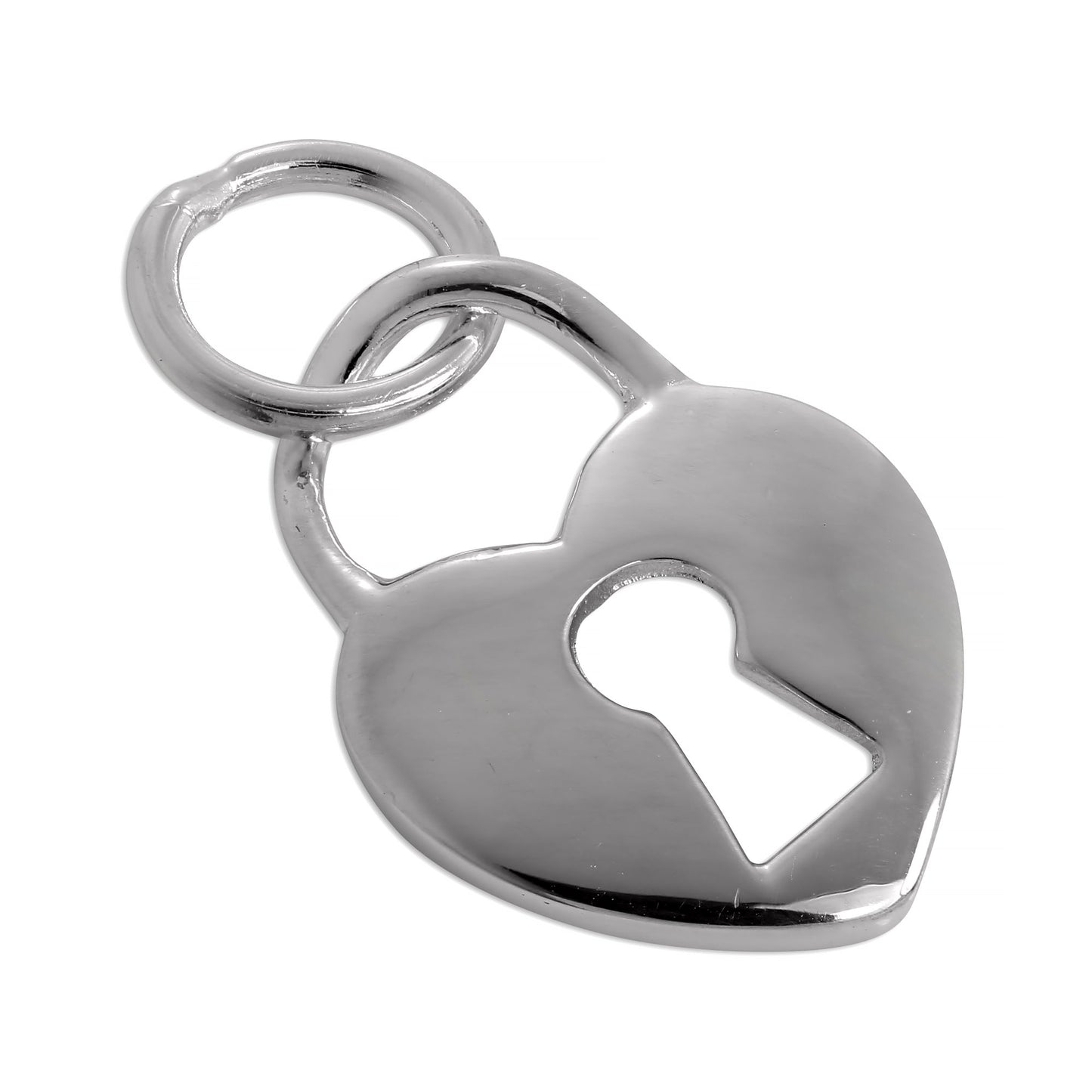 Sterling Silver Heart Padlock Charm
