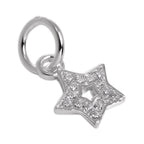 Small Sterling Silver CZ Crystal Encrusted Star Charm