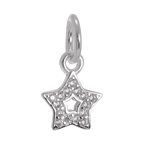 Small Sterling Silver CZ Crystal Encrusted Star Charm