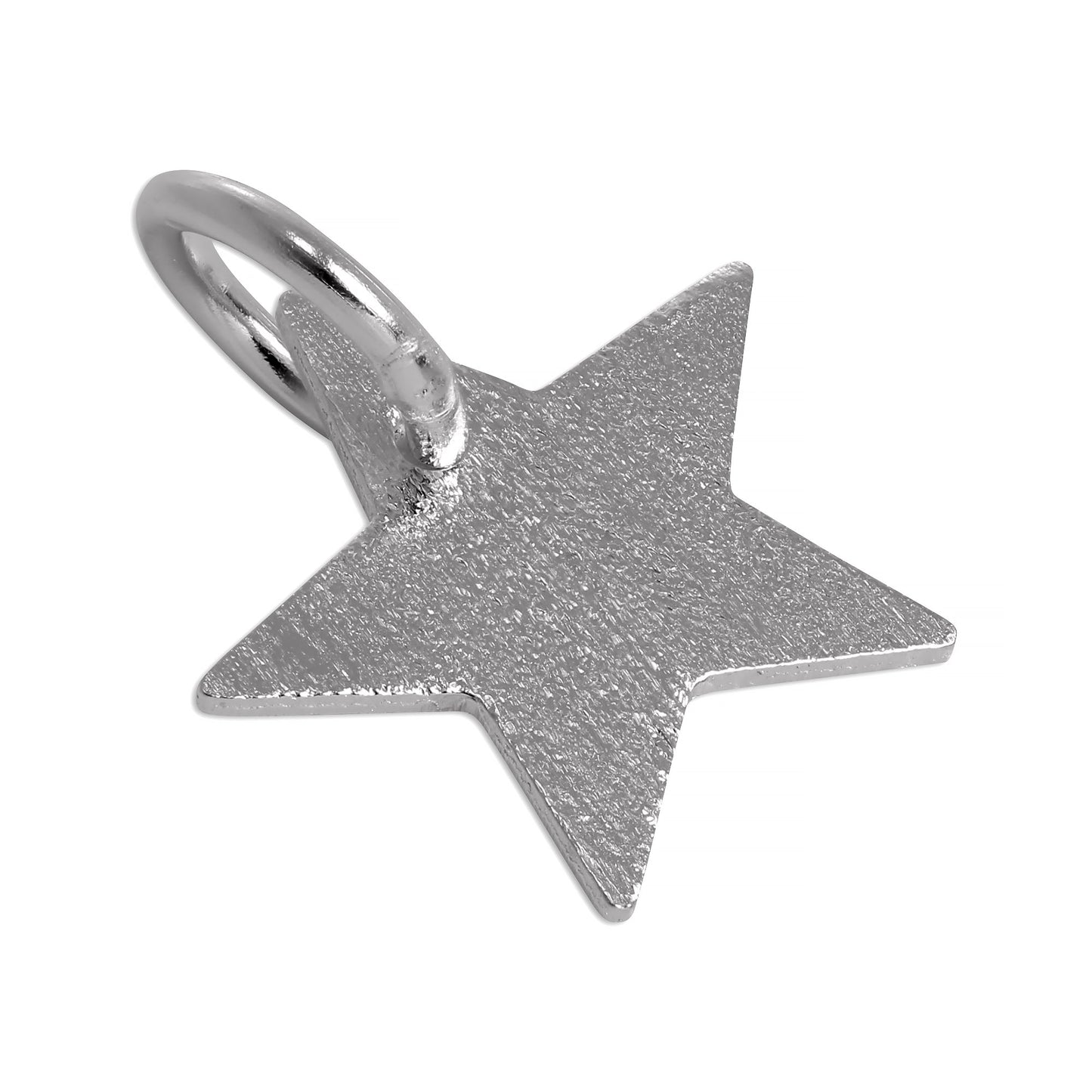 Brushed Sterling Silver Star Charm