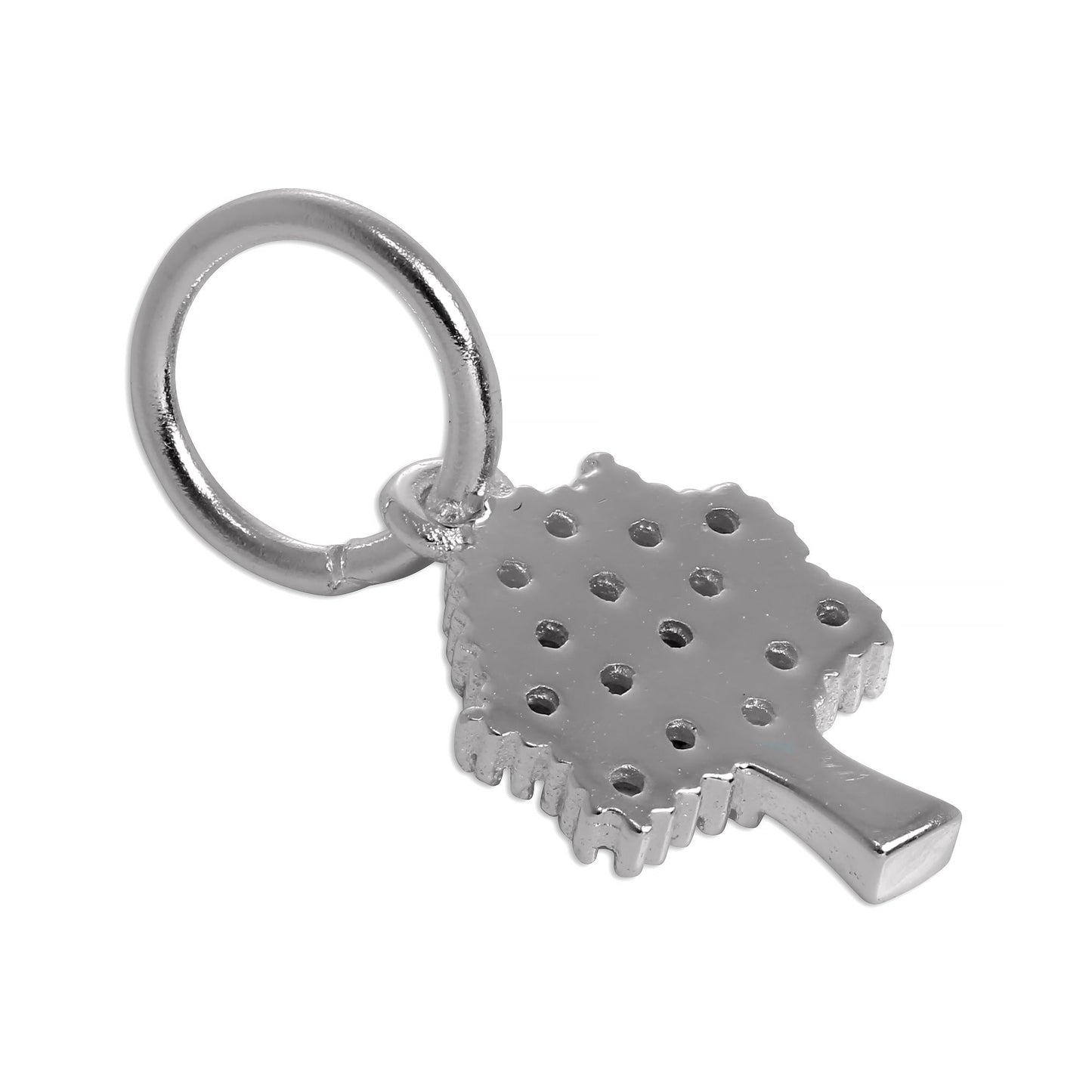 Sterling Silver & CZ Crystal Encrusted Oak Tree Charm