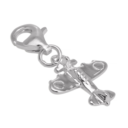 Sterling Silver Spitfire Plane Clip on Charm