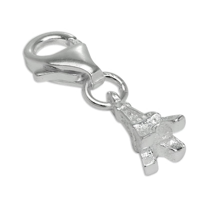 Tiny Sterling Silver Eiffel Tower Clip on Charm