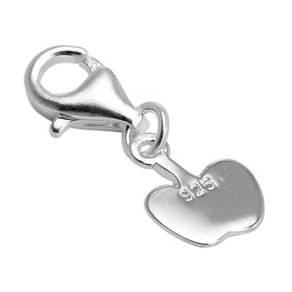 Sterling Silver Apple Clip on Charm