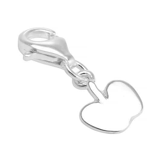 Sterling Silver Apple Clip on Charm