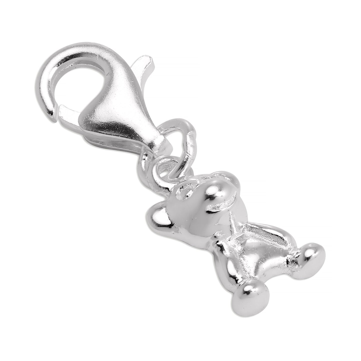 Sterling Silver Teddy Bear Clip on Charm
