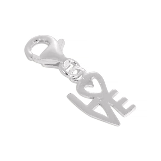 Sterling Silver Love Clip on Charm
