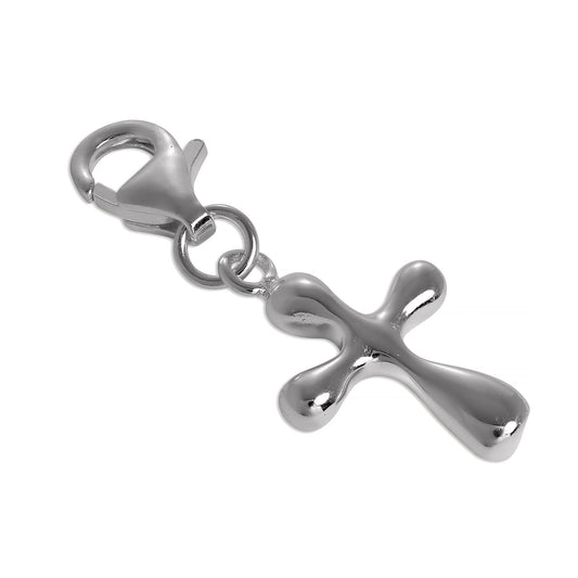 Sterling Silver 3D Cross clip on charm