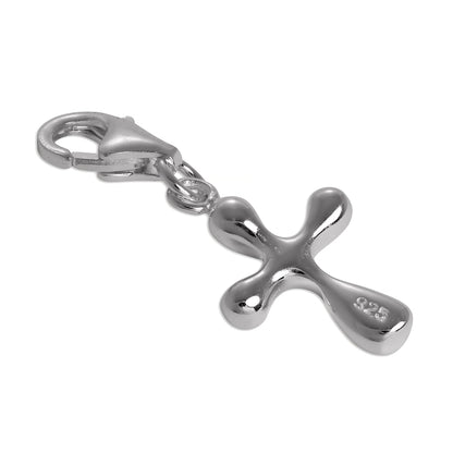 Sterling Silver 3D Cross clip on charm