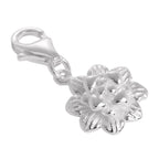 Sterling Silver Flower Head Clip on Charm