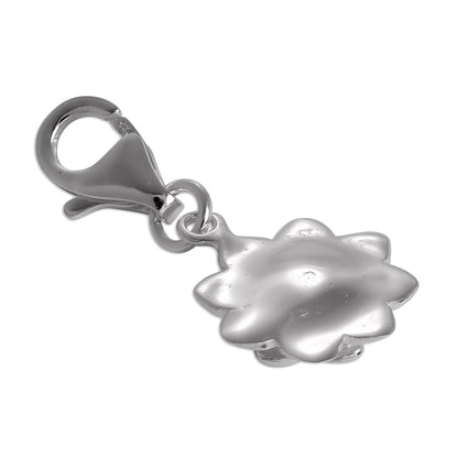 Sterling Silver Flower Head Clip on Charm