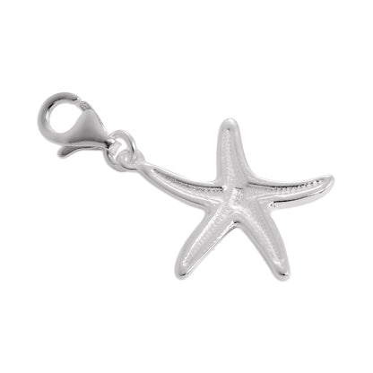 Large Sterling Silver Starfish Clip on Charm