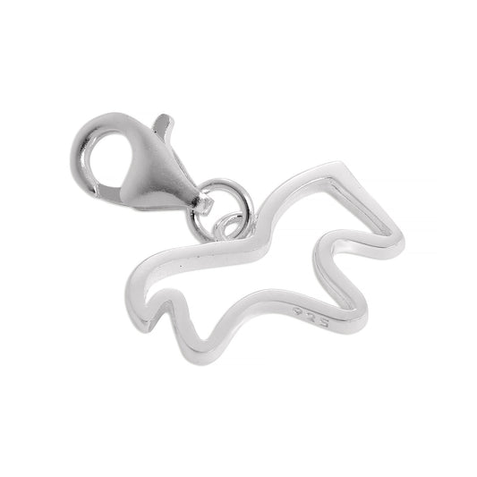 Sterling Silver Cut Out Horse Clip on Charm