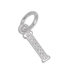 Small Sterling Silver & CZ Crystal Initial Letter Charm A - Z