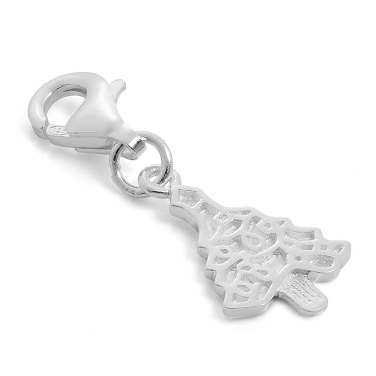 Sterling Silver Christmas Tree Clip on Charm