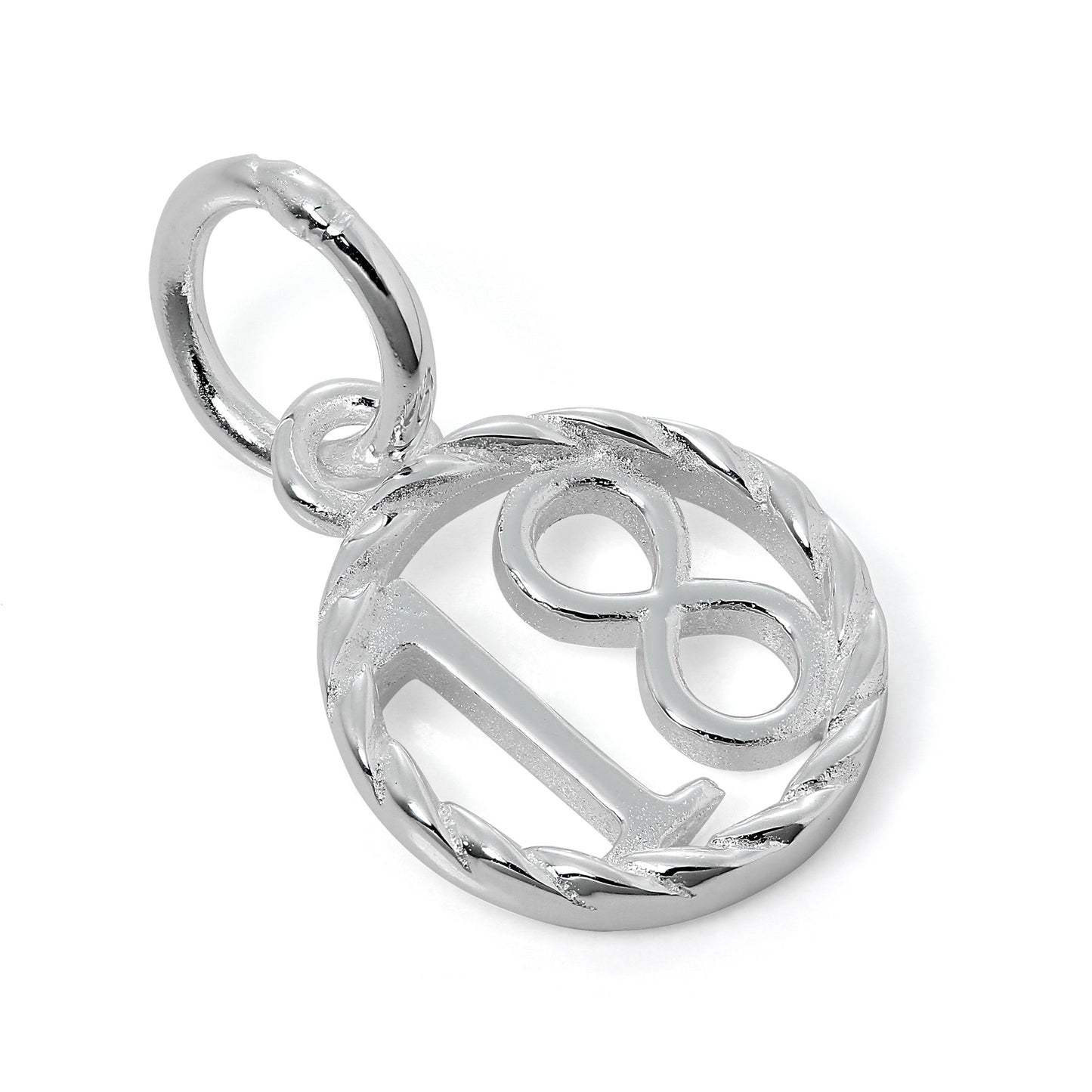 Sterling Silver 18th Birthday Disc Charm