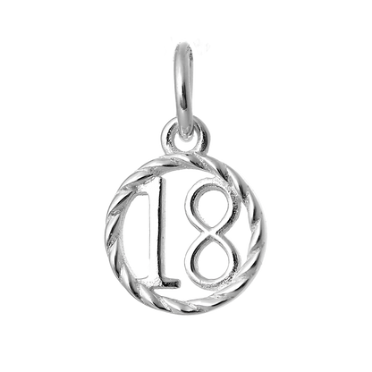 Sterling Silver 18th Birthday Disc Charm