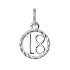 Sterling Silver 18th Birthday Disc Charm