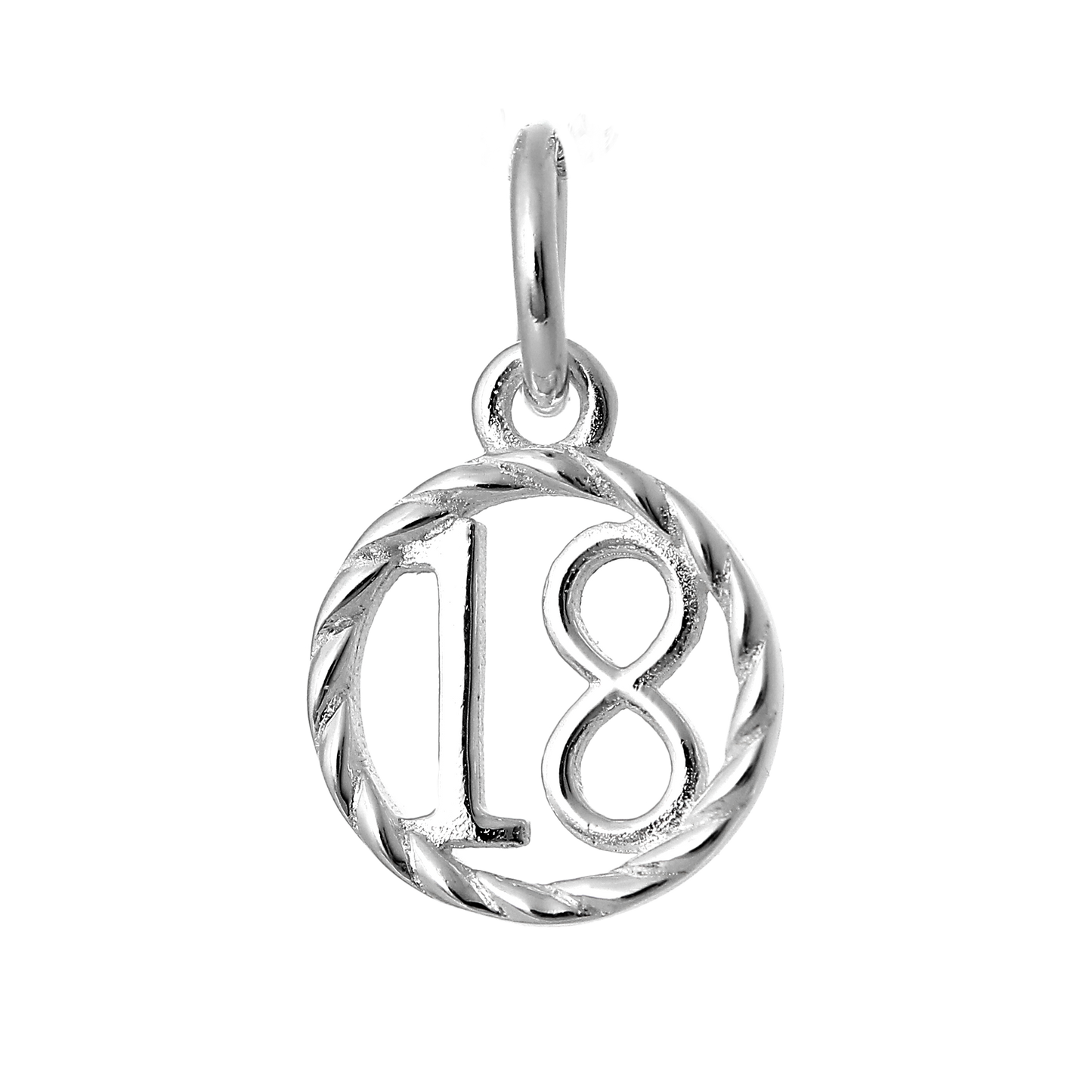 Sterling Silver 18th Birthday Disc Charm