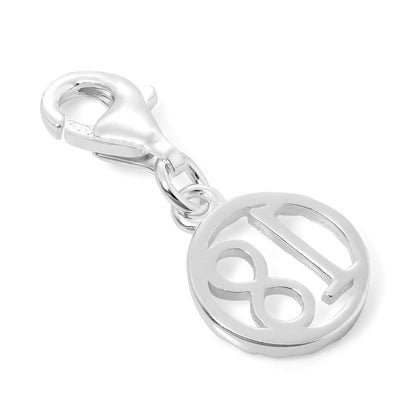 Sterling Silver 18th Birthday Disc Clip on Charm