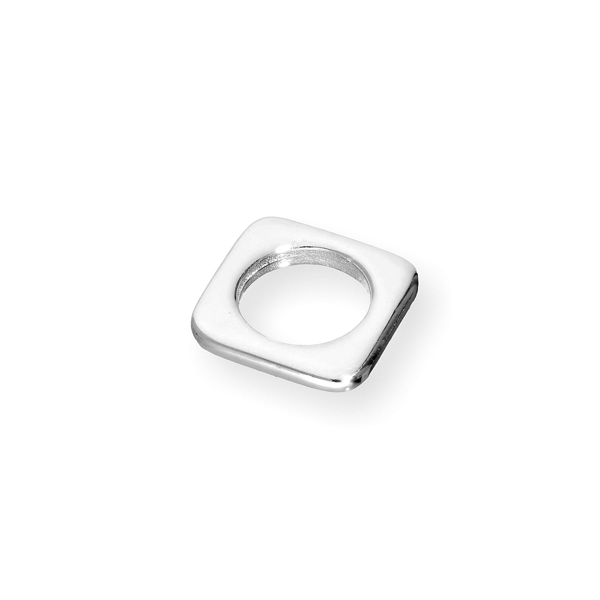 Slim Sterling Silver Square Bead Charm