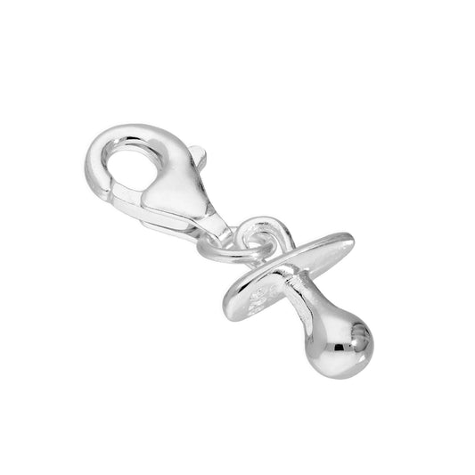 Sterling Silver Baby's Dummy Clip on Charm