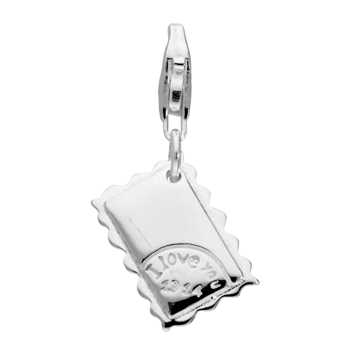 Fancy Sterling Silver I Love You Letter Clip on Charm