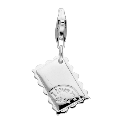 Fancy Sterling Silver I Love You Letter Clip on Charm