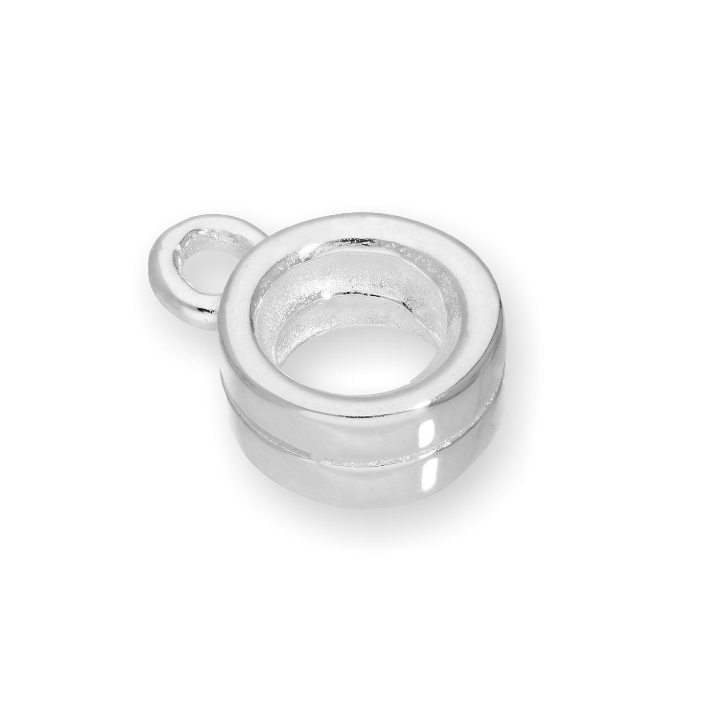 Sterling Silver 4mm Polished Single Line Thick Round Ring Hanger Bead