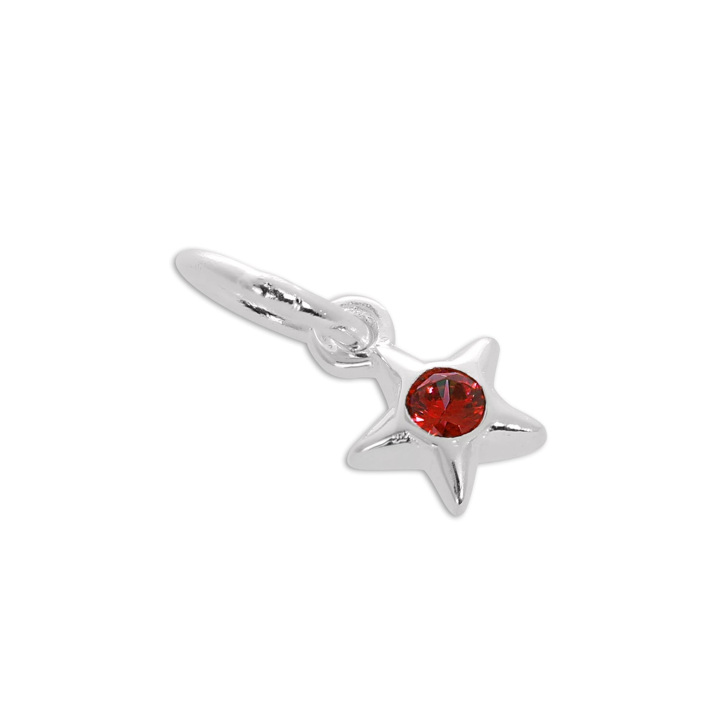 Sterling Silver & CZ Crystal Birthstone Star Charm