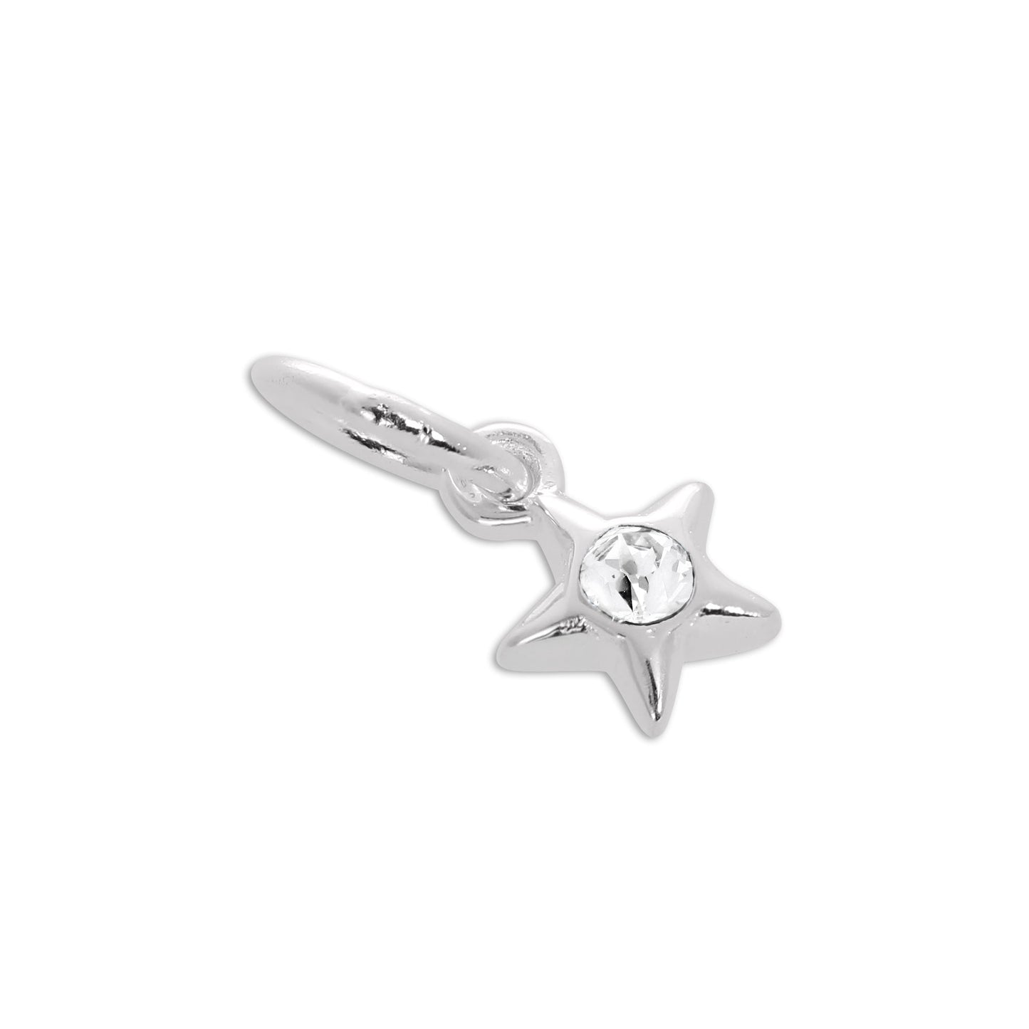 Sterling Silver & CZ Crystal Birthstone Star Charm