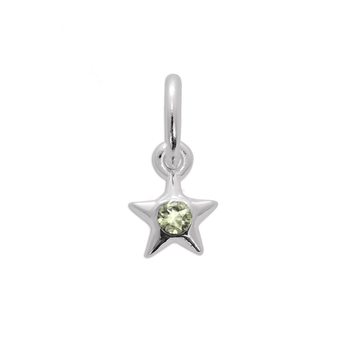 Sterling Silver & CZ Crystal Birthstone Star Charm