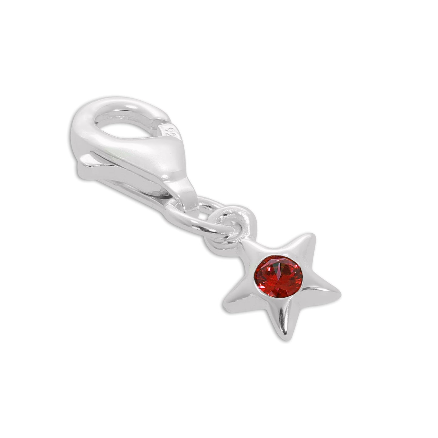 Sterling Silver & CZ Crystal Birthstone Star Clip-On Charm