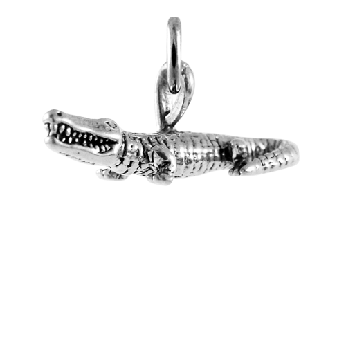 Sterling Silver 3D Alligator Charm