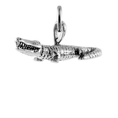 Sterling Silver 3D Alligator Charm