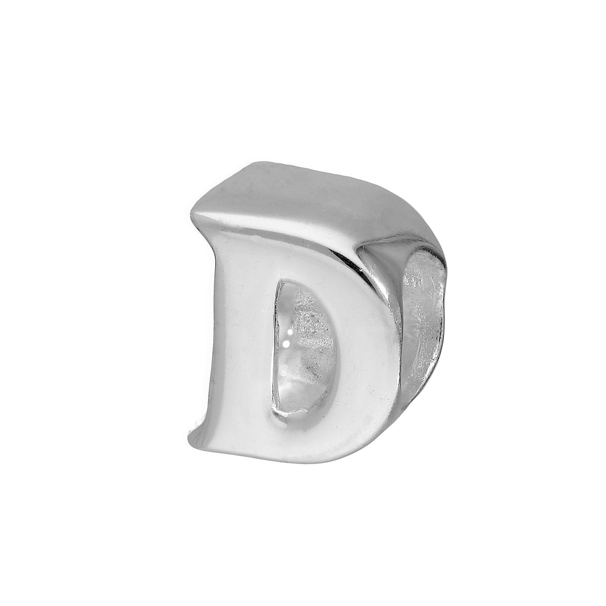 Sterling Silver Alphabet Letter Bead Charm A - Z
